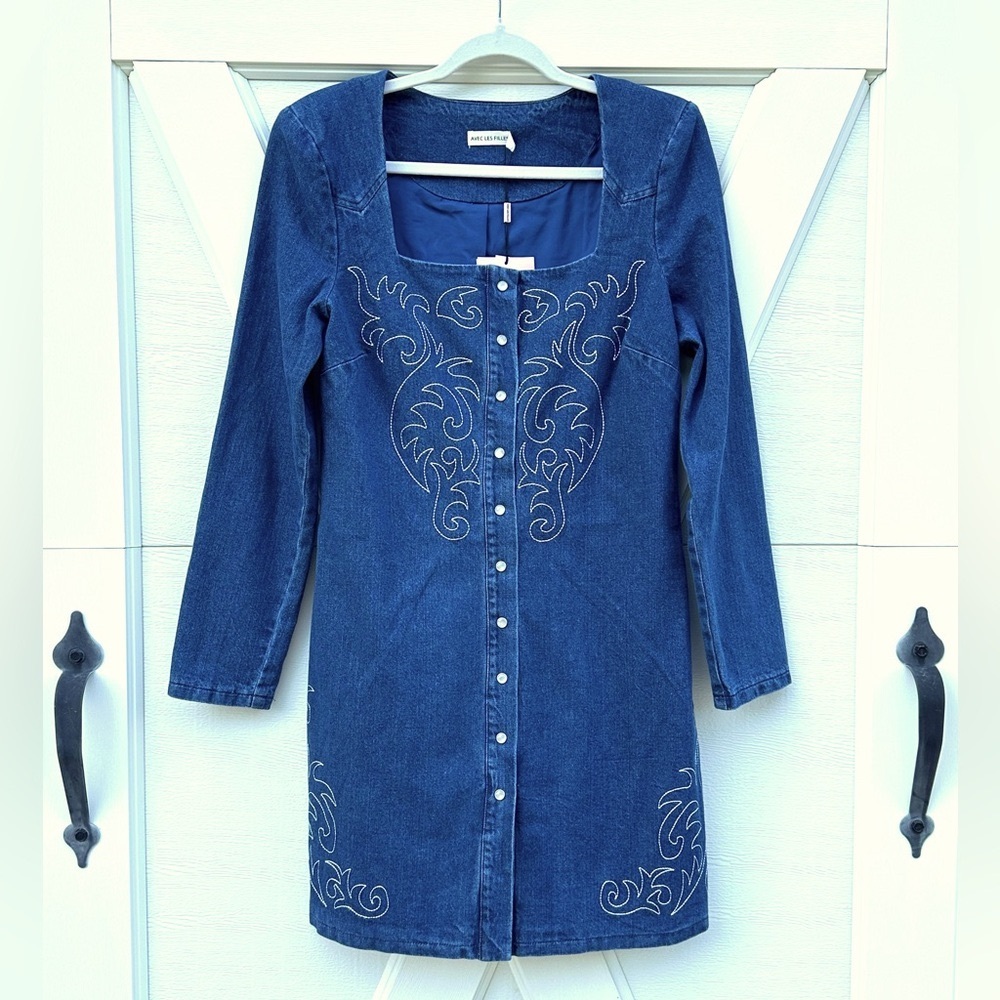 Avec Les Filles Cowgirl Rodeo Denim Dress